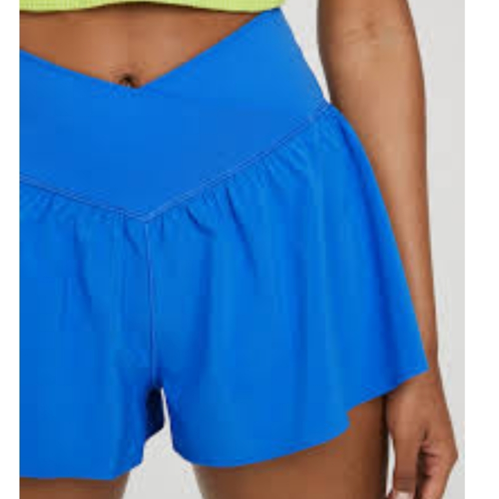 NWT Women's Blue Butterfly Flowy Shorts In Royal Blue XXL